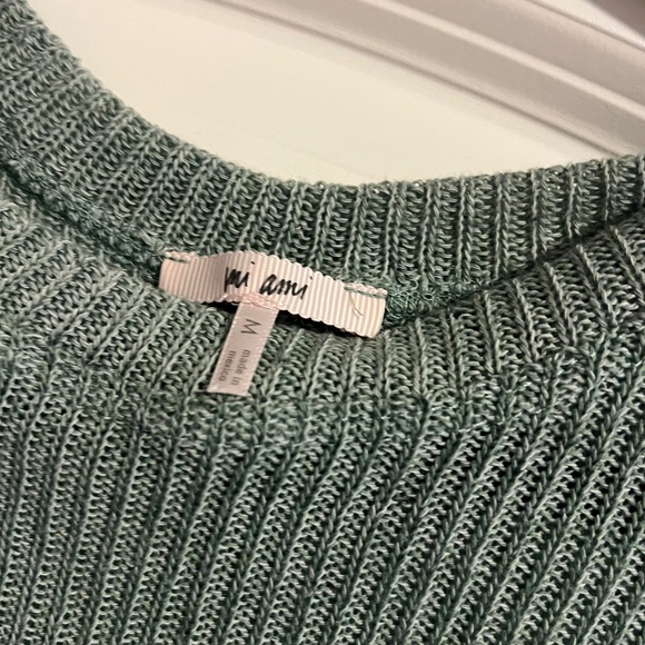 medium sage Charlotte Front Pocket Dolman Knit Top - Picture 2 of 2